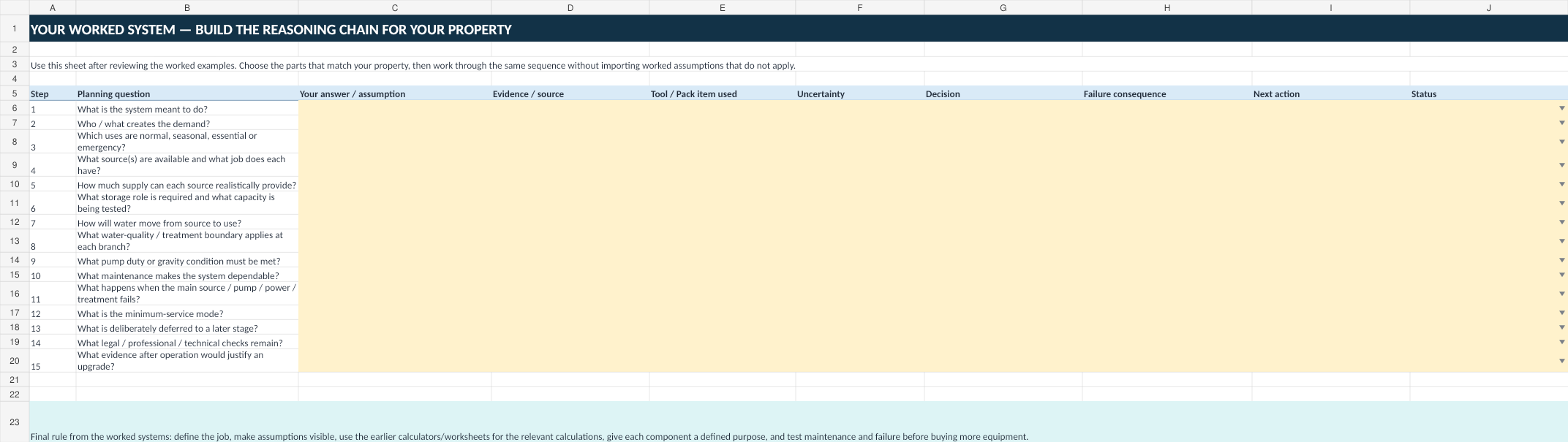 Preview of the Worked-System Worksheets